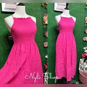 🌷Brand New halter eyelet dress fully embroidered can fit Sm up to M price firm!